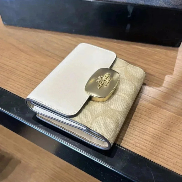 COACH ELIZA SMALL WALLET IN SIGNATURE CANVAS CP255 IMDQC - Picture 2 of 7